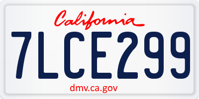CA license plate 7LCE299