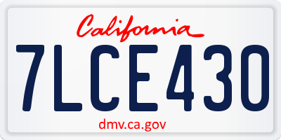 CA license plate 7LCE430