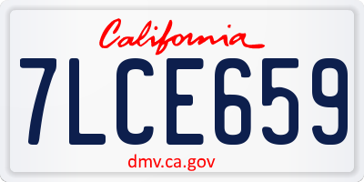 CA license plate 7LCE659