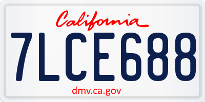 CA license plate 7LCE688