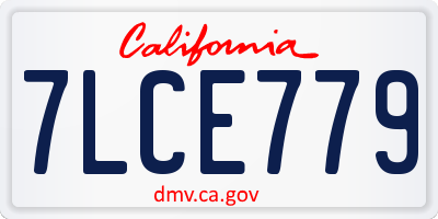 CA license plate 7LCE779