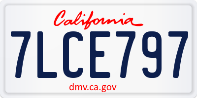 CA license plate 7LCE797
