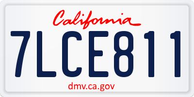 CA license plate 7LCE811
