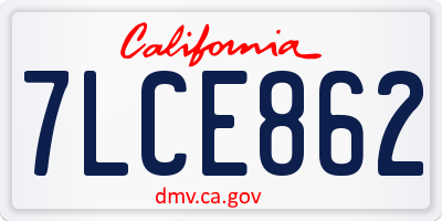 CA license plate 7LCE862