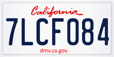 CA license plate 7LCF084