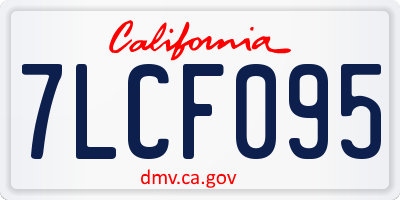 CA license plate 7LCF095