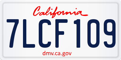 CA license plate 7LCF109