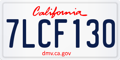 CA license plate 7LCF130