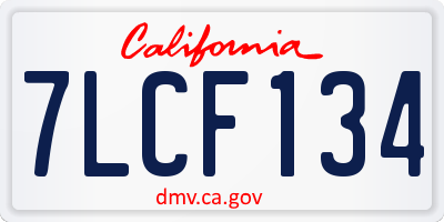 CA license plate 7LCF134