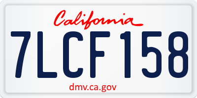 CA license plate 7LCF158