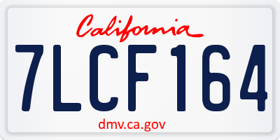 CA license plate 7LCF164