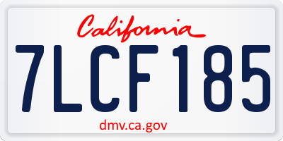 CA license plate 7LCF185