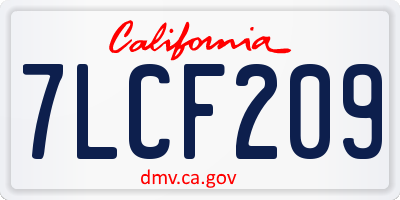 CA license plate 7LCF209