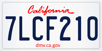 CA license plate 7LCF210