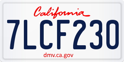 CA license plate 7LCF230