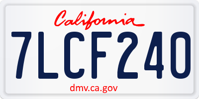 CA license plate 7LCF240