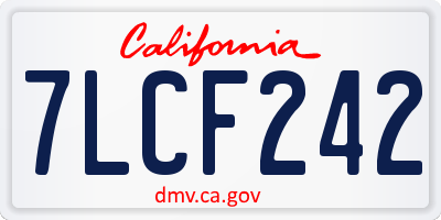 CA license plate 7LCF242