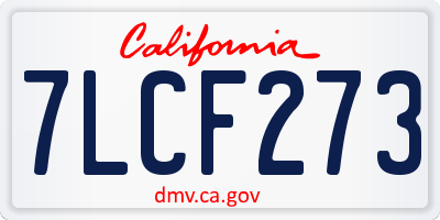 CA license plate 7LCF273