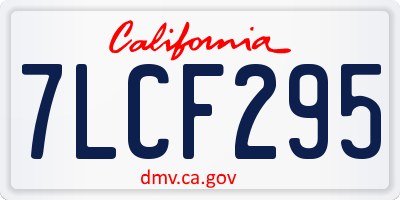 CA license plate 7LCF295