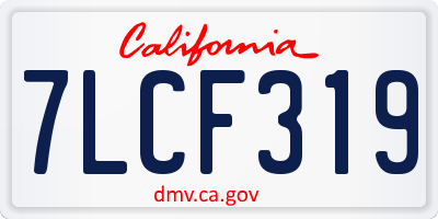 CA license plate 7LCF319