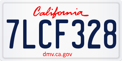 CA license plate 7LCF328