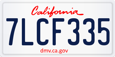 CA license plate 7LCF335