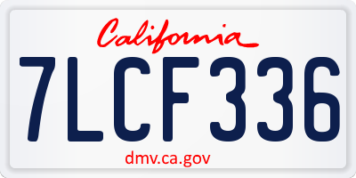 CA license plate 7LCF336
