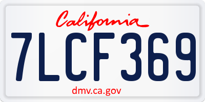 CA license plate 7LCF369