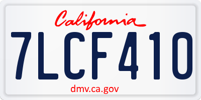 CA license plate 7LCF410
