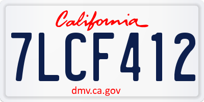 CA license plate 7LCF412