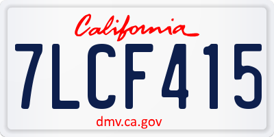 CA license plate 7LCF415