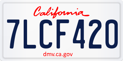 CA license plate 7LCF420