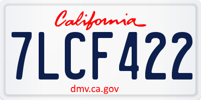 CA license plate 7LCF422