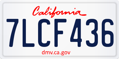CA license plate 7LCF436