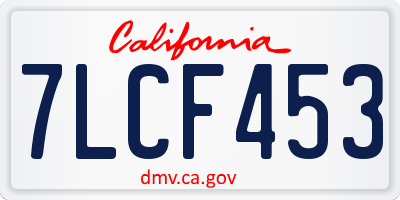 CA license plate 7LCF453