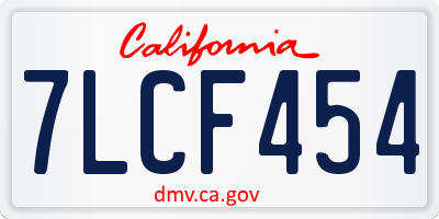 CA license plate 7LCF454