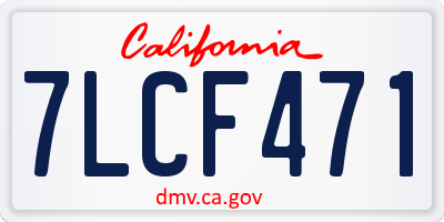 CA license plate 7LCF471