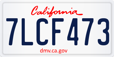 CA license plate 7LCF473