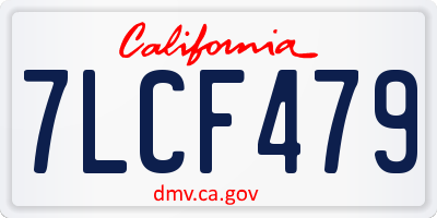 CA license plate 7LCF479