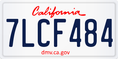 CA license plate 7LCF484