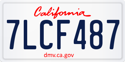 CA license plate 7LCF487
