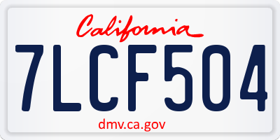 CA license plate 7LCF504