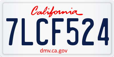 CA license plate 7LCF524