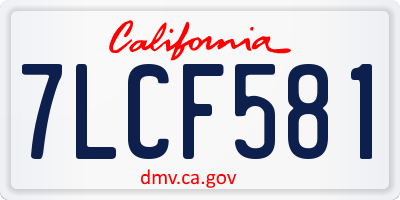 CA license plate 7LCF581