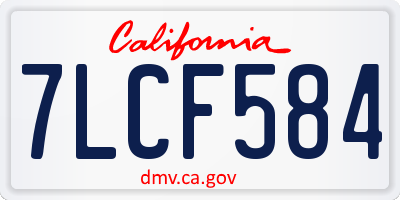CA license plate 7LCF584