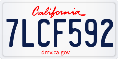 CA license plate 7LCF592