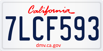 CA license plate 7LCF593