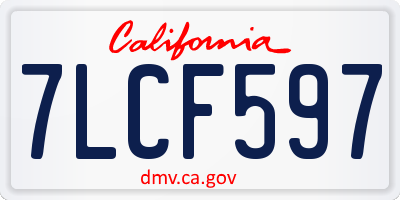 CA license plate 7LCF597