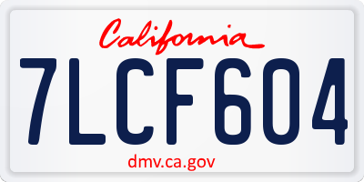 CA license plate 7LCF604