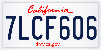 CA license plate 7LCF606